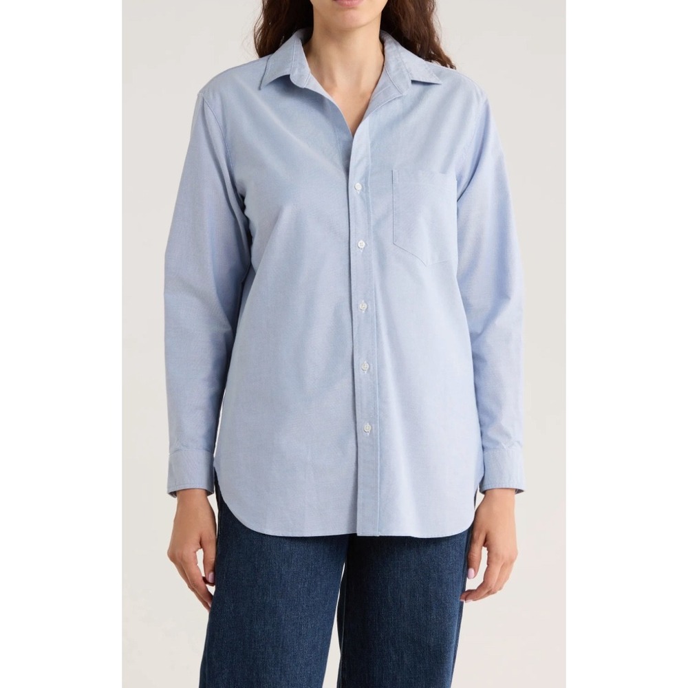 Frank & Eileen Joedy Boyfriend Cotton Button-Up‎ Shirt Size Medium